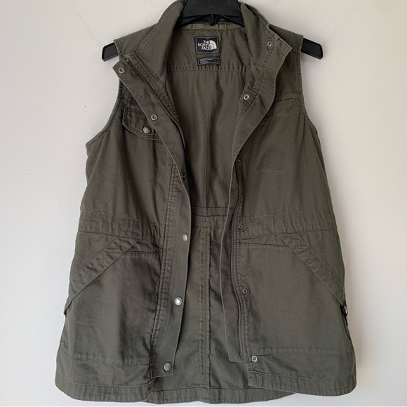 The North Face Woman’s 100% Cotton Olive Green Vest Size Medium - Picture 1 of 16